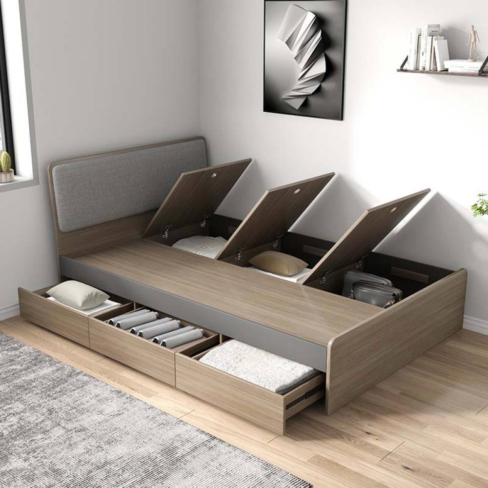 Pre order Single Bed Small Unit Household Storage Bed Space Saving Children's Simple Modern Box Storage Bed